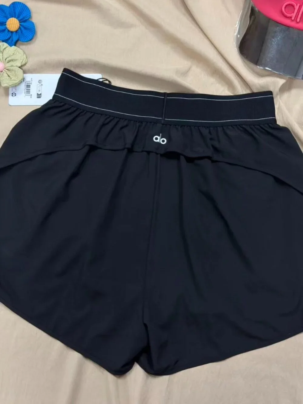 Women’s🏇ALO Yoga Match Point Shorts🚭Black Minimalist Clean Girl Style